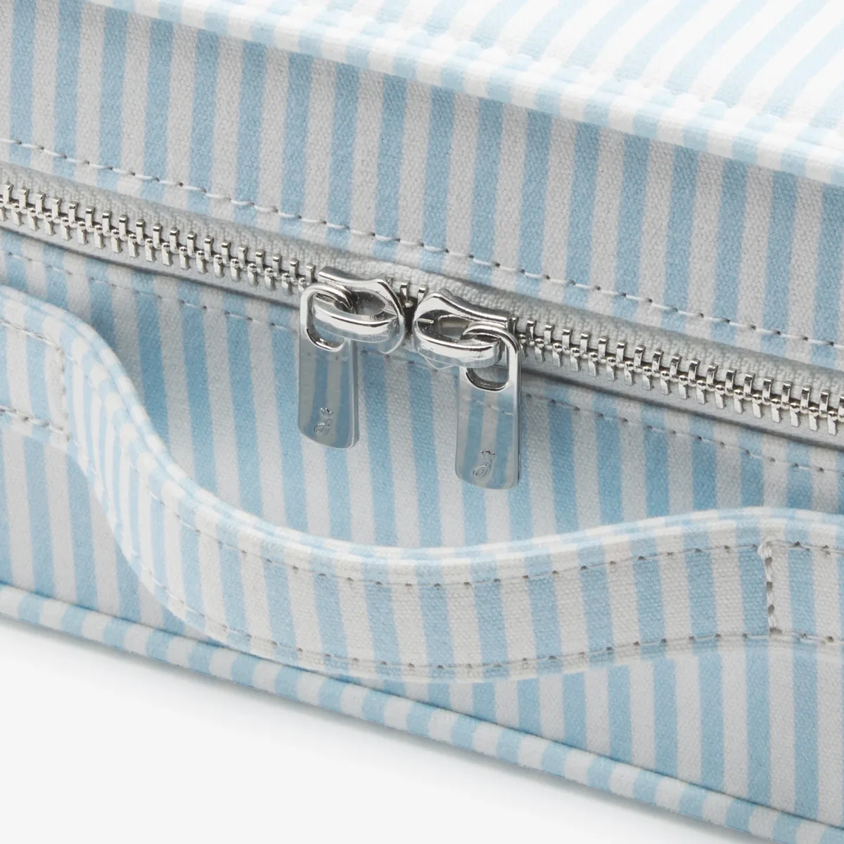 View 4 - Baby  striped suitcase in coated cotton