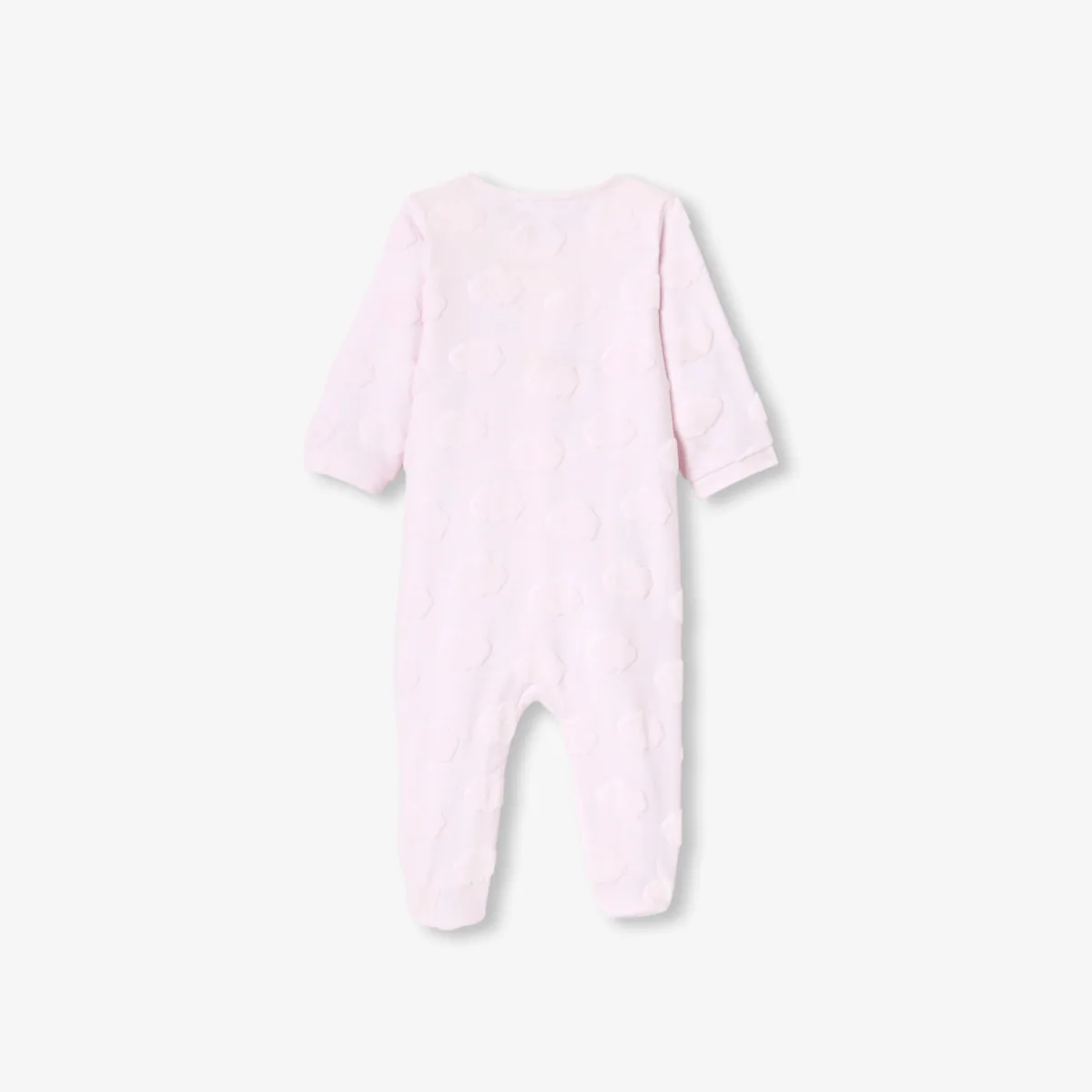 View 2 - Baby girl pyjamas in cloud-patterned jersey