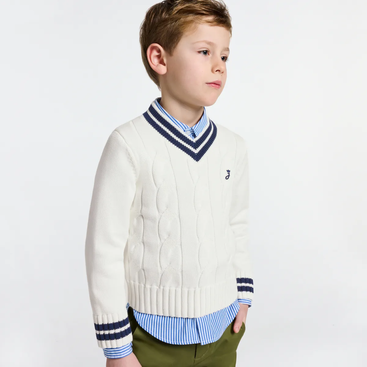 View 1 - Child cable knit sweater