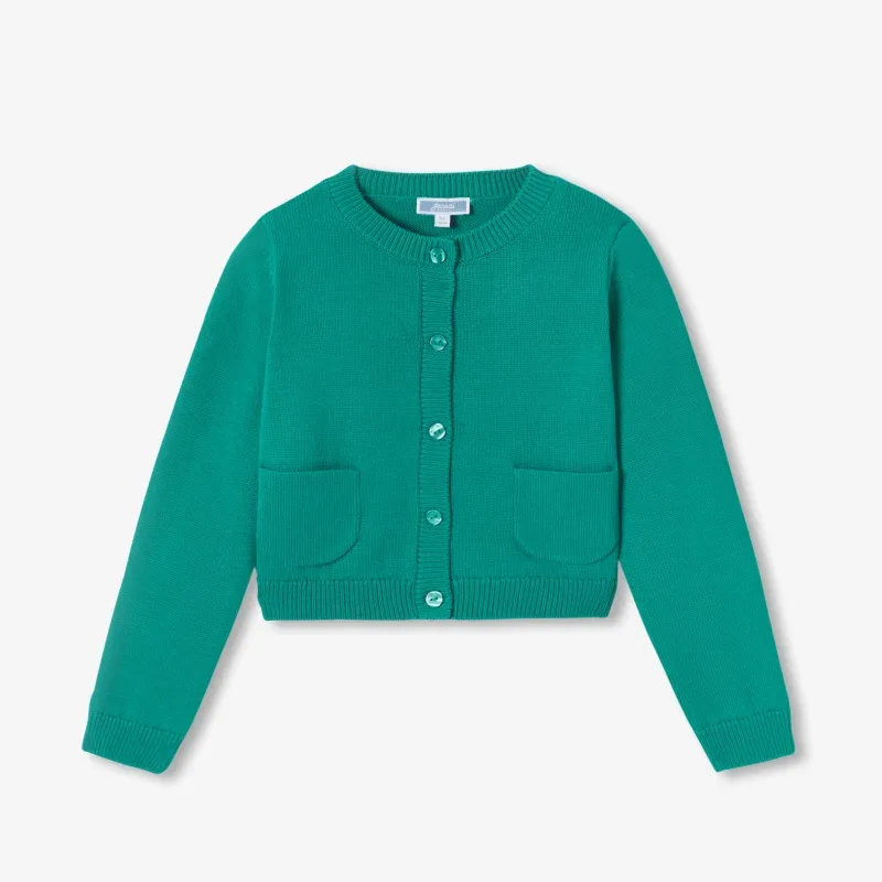 View 1 - Girl cotton jersey cardigan