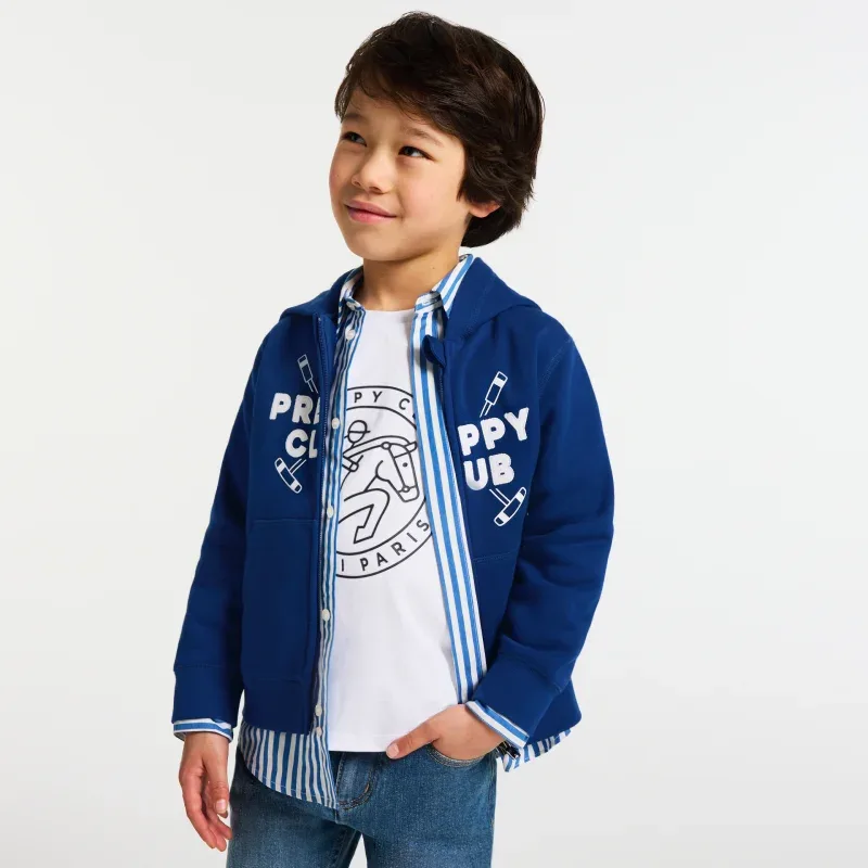 View 1 - Boy zip-up fleece sweatshirt