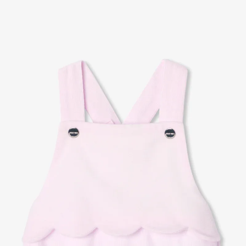 View 3 - Baby girl velvet overalls
