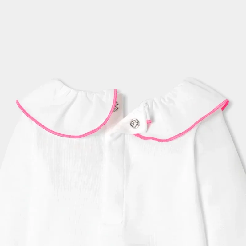View 4 - Baby girl long-sleeved cotton bodysuit