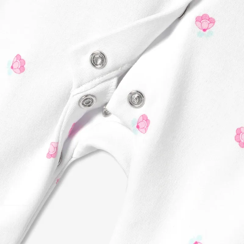 View 4 - Baby girl Interlock cotton floral print pyjamas