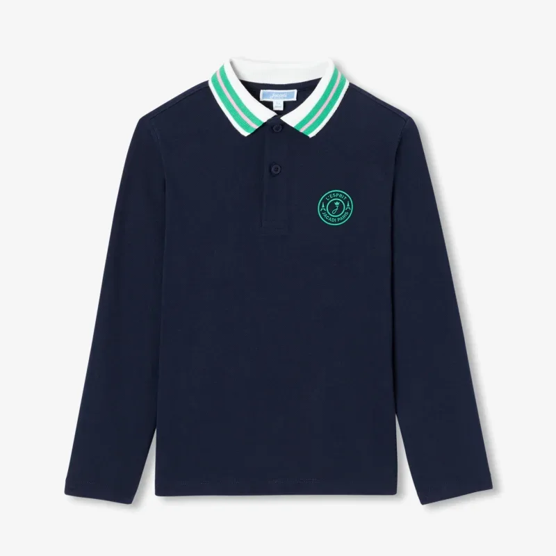 View 1 - Boy cotton piqué polo shirt