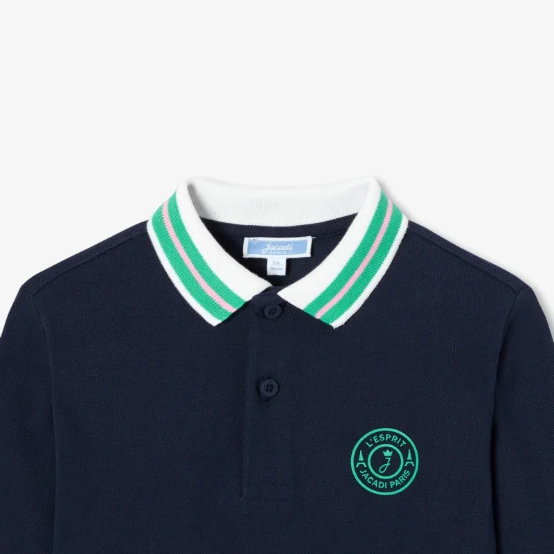 View 3 - Boy cotton piqué polo shirt
