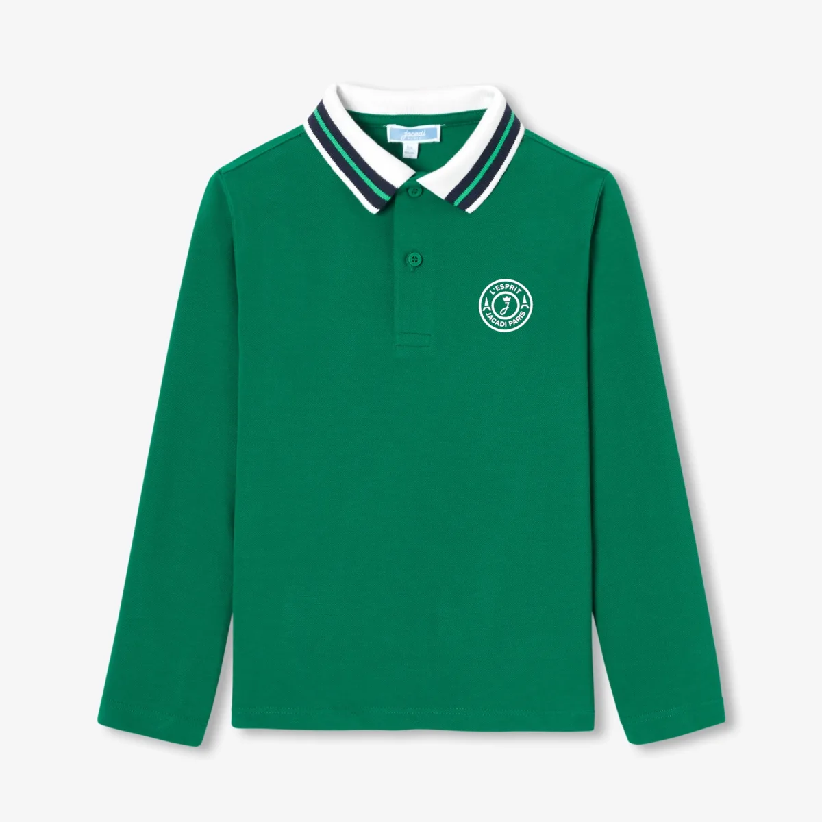 View 1 - Boy cotton piqué polo shirt