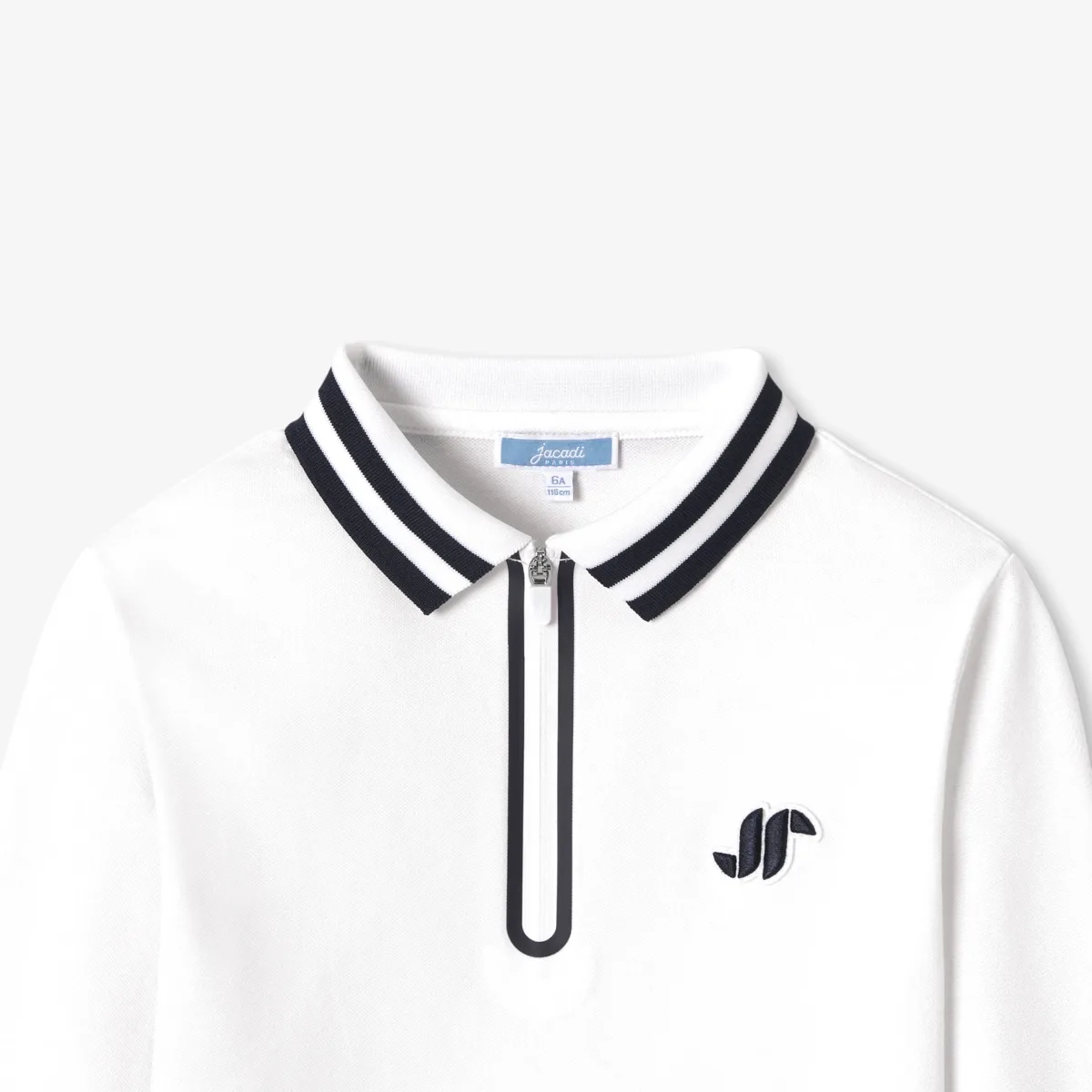 View 3 - Boy long-sleeved cotton polo shirt