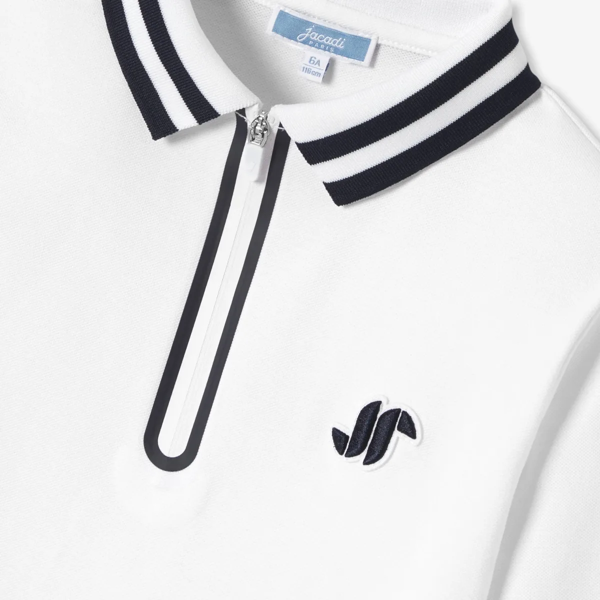 View 4 - Boy long-sleeved cotton polo shirt