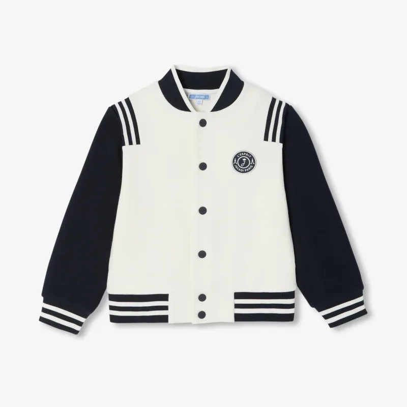 View 1 - Boy varsity jacket in piqué knit