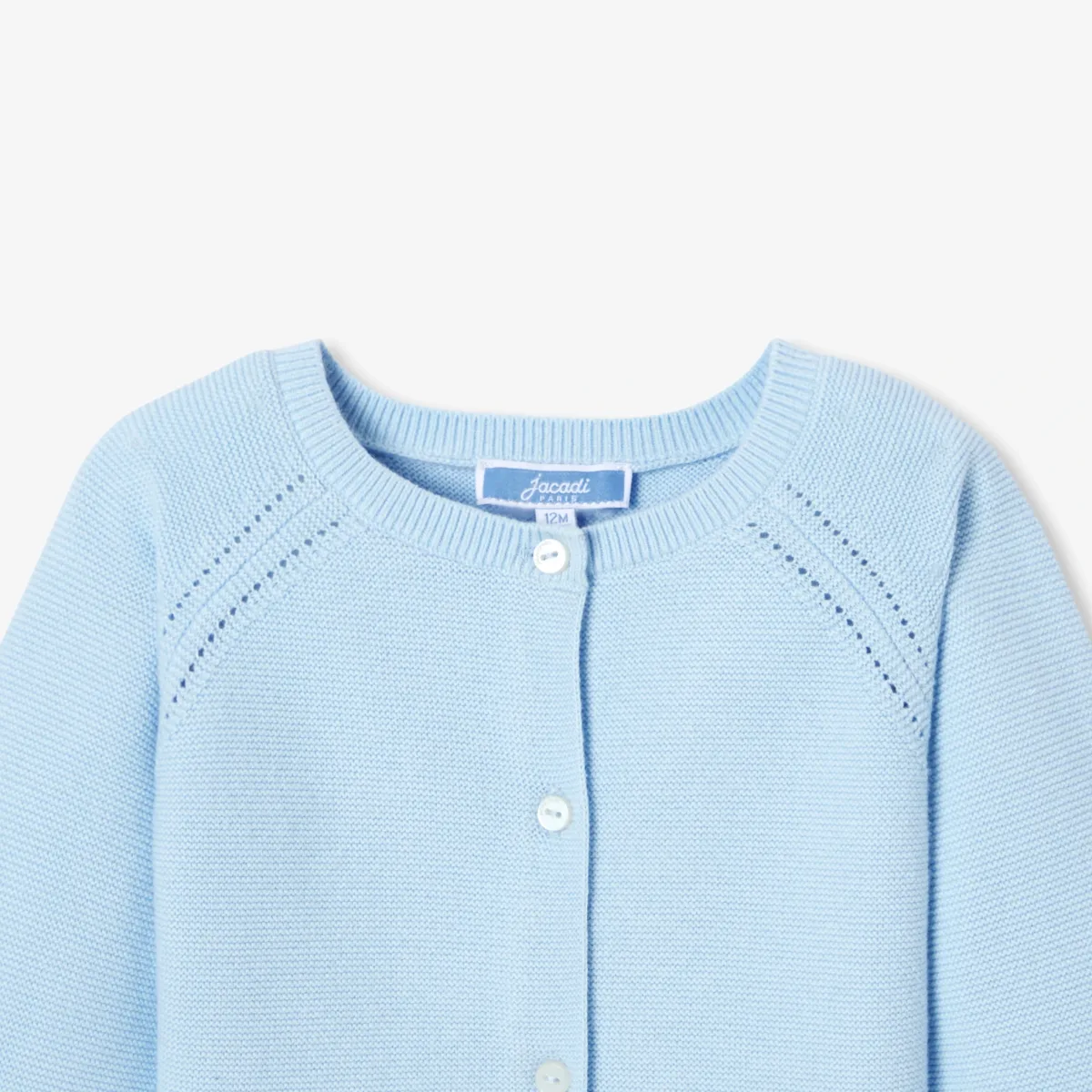 View 3 - Baby girl garter stitch cardigan