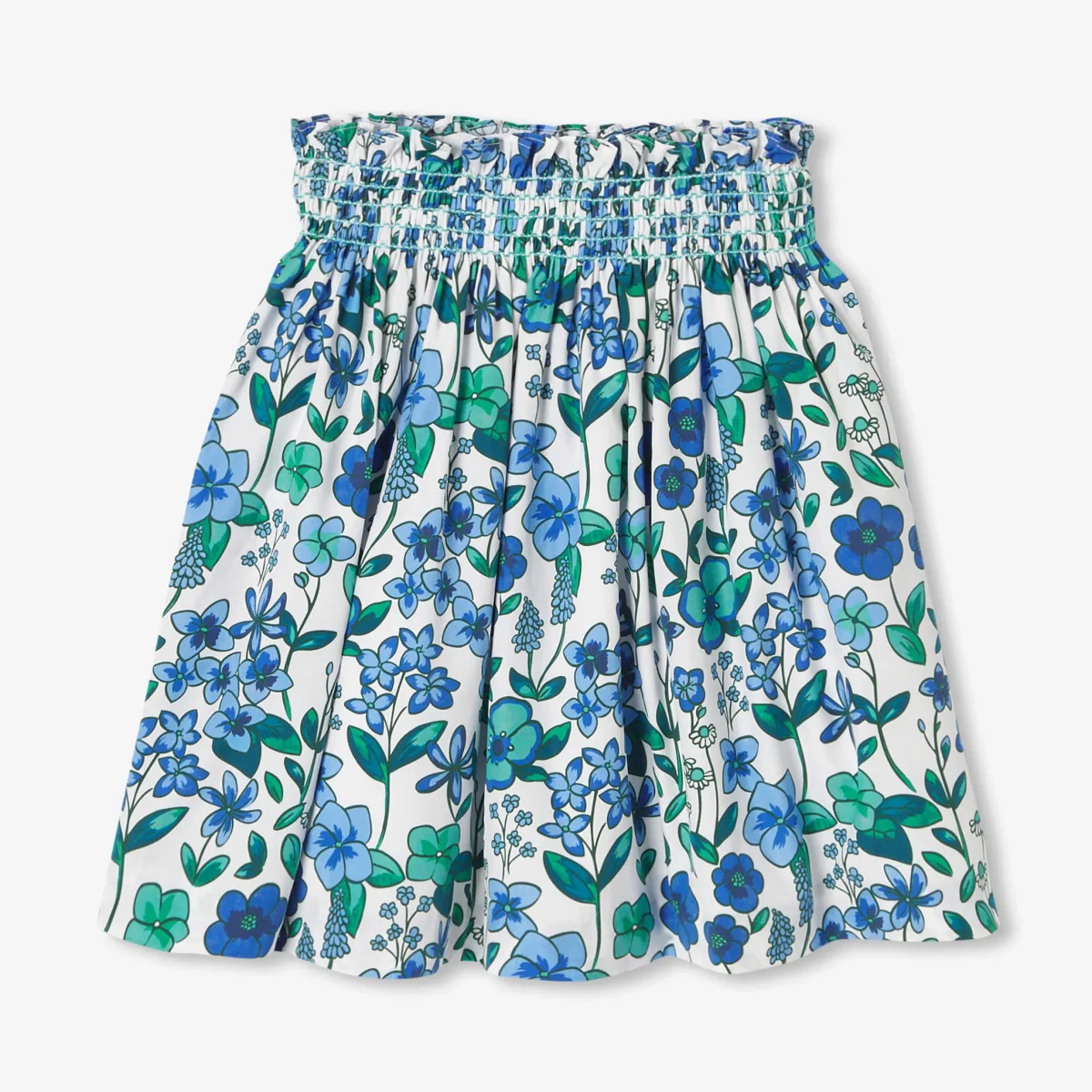 View 1 - Girl floral print cotton poplin skirt