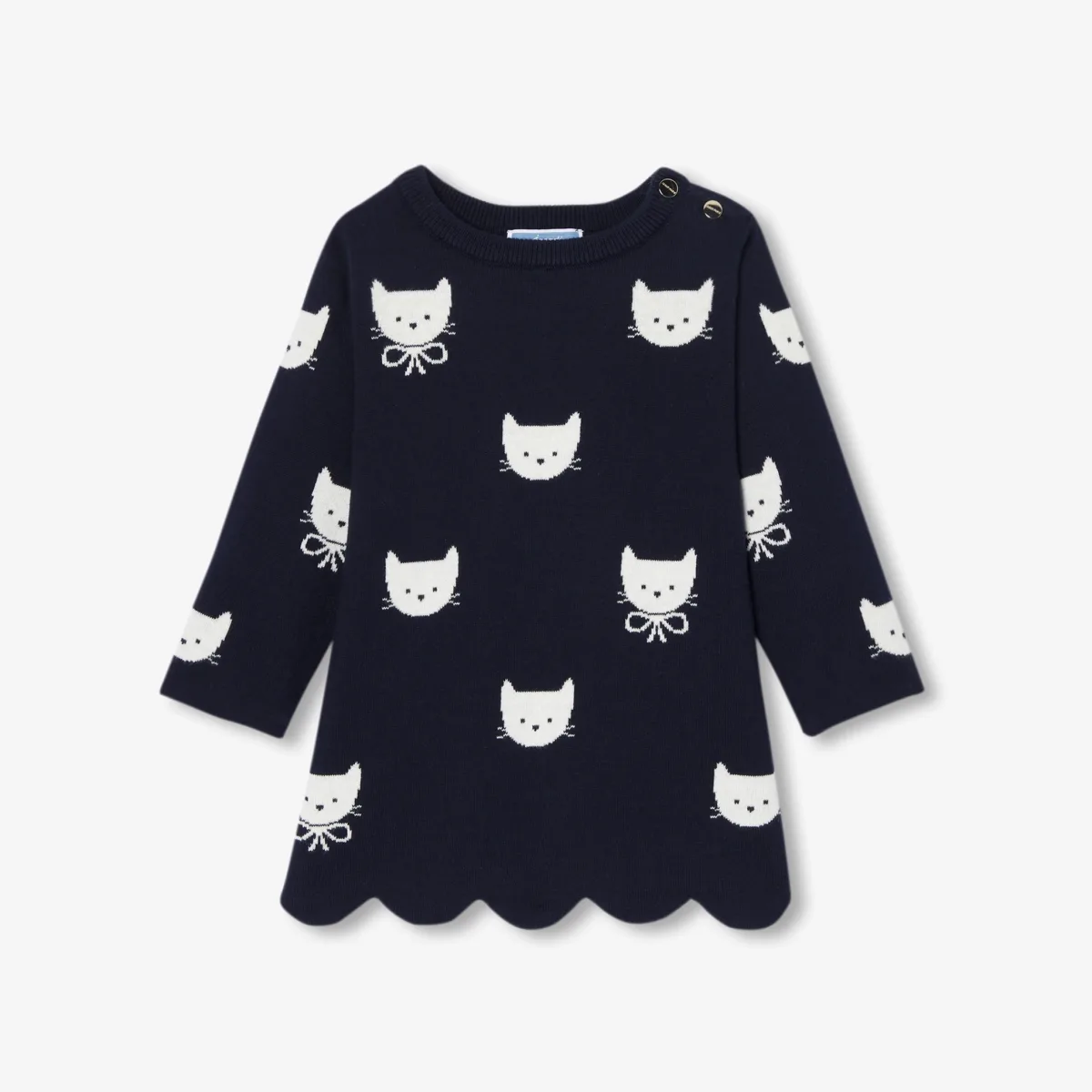 View 1 - Baby girl long-sleeved knit dress