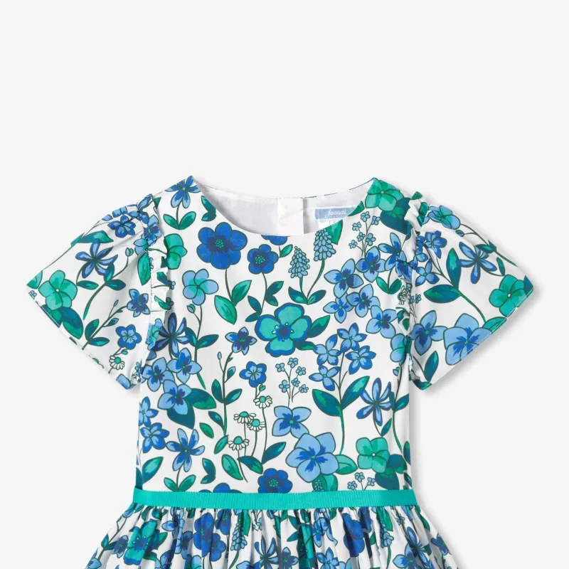 View 4 - Girl floral print poplin dress