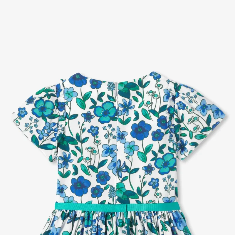 View 5 - Girl floral print poplin dress