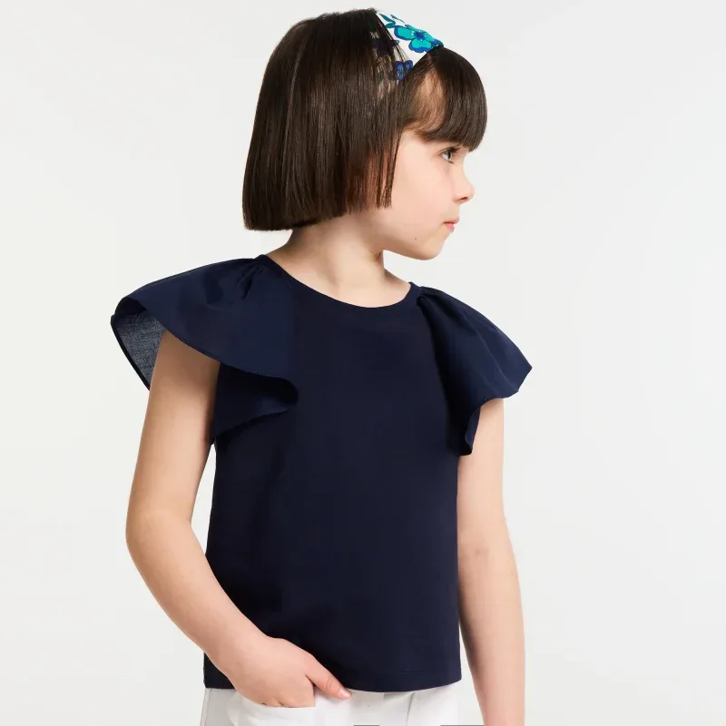 View 1 - Girl ruffled sleeve T-shirt