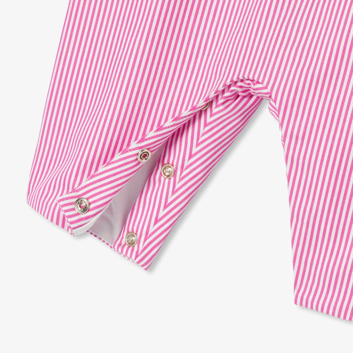 View 4 - Baby girl striped twill dungarees