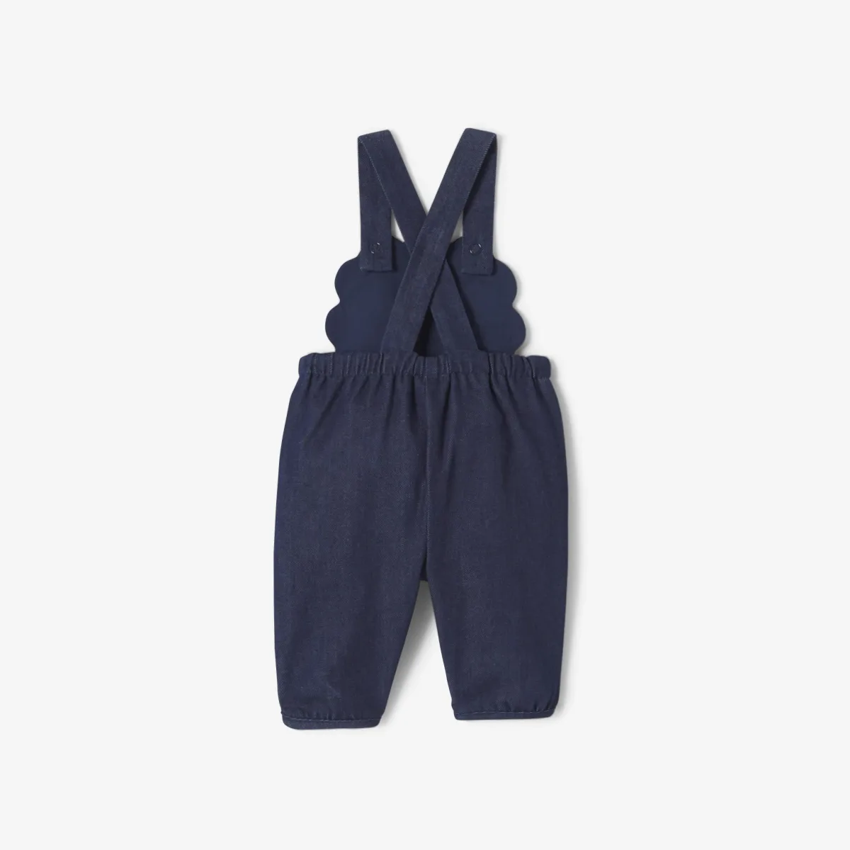 View 2 - Baby girl dungarees in soft denim