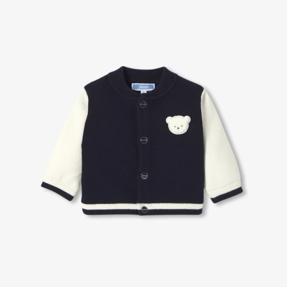 View 1 - Baby boy varsity-style knitted cardigan