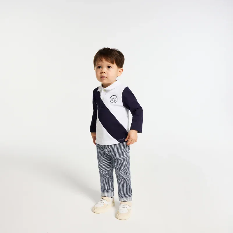 View 1 - Baby striped twill trousers