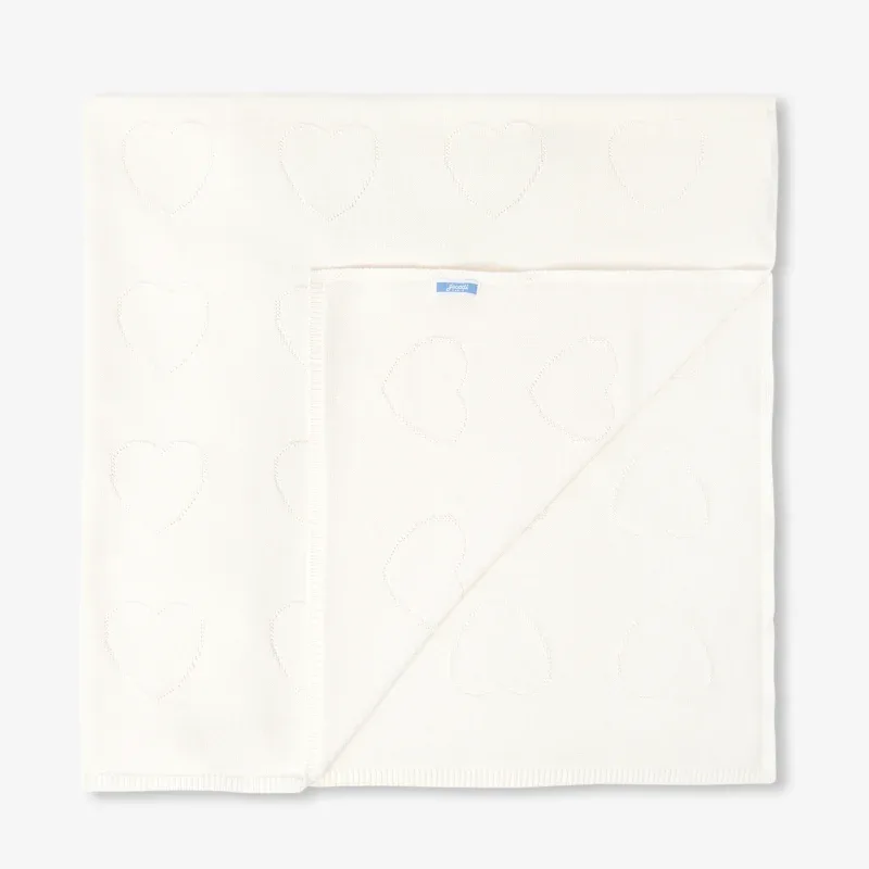 View 1 - Cotton baby blanket with a charming heart motif