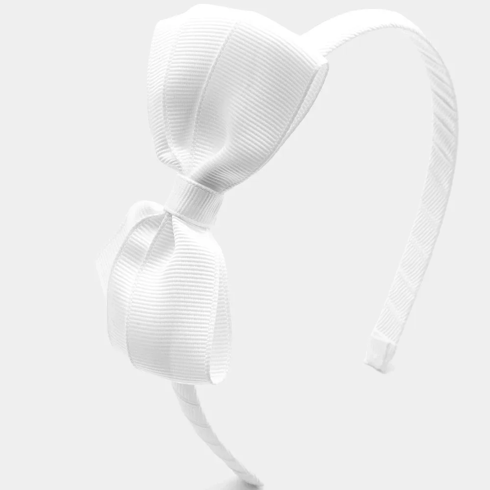View 2 - Girl headband with grosgrain bow