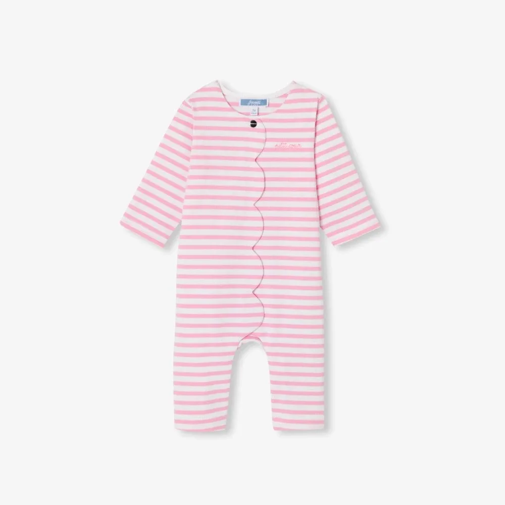 View 1 - Baby girl jumpsuit in striped jersey